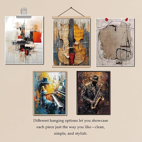 Miniatura 4 de Juego de 6 arte de pared de música abstracta moderna, pósteres de lienzo sin marco, músico de jazz, piano, violín, pintura abstracta, obra de arte,