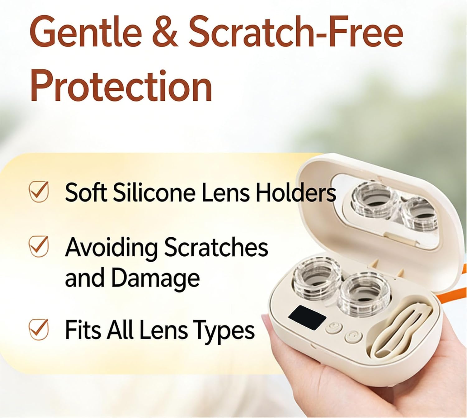 Contact Lens Cleaner Case-Deep Cleaning, Contact Lense Case, Portable Contact Lens Cleaner for Home & Sports (Skin, 2pcs)