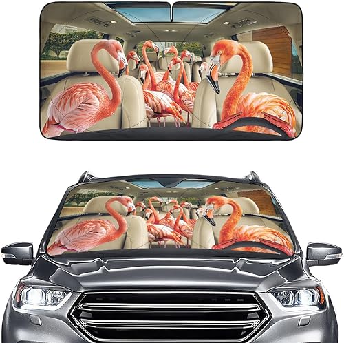 Miniatura 40 de GENANY Divertido parasol para parabrisas para sedán, SUV, camión (55 x 29 pulgadas), parasol de automóvil, bloquea los rayos UV, accesorios