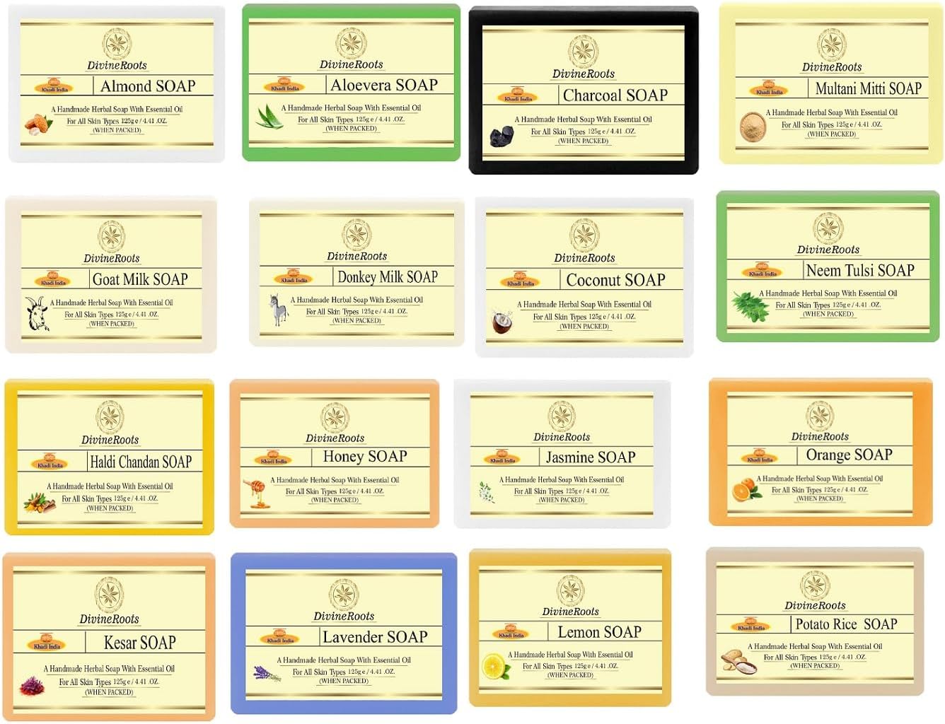 Assorted Natural Handmade Soaps - Flavour Fresh (Pack of 16)