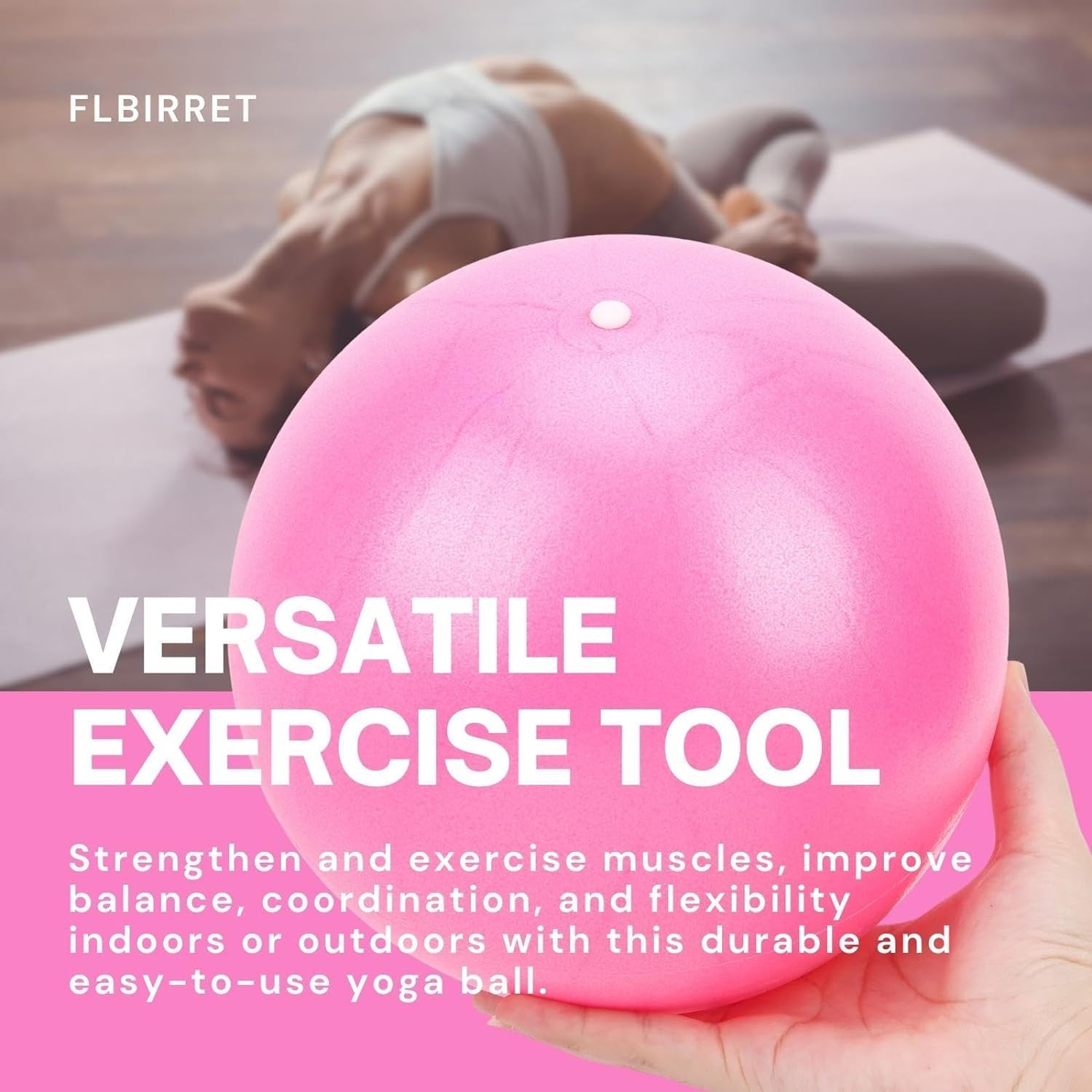 Redvant Mini Exercise Ball 9inch/23cm Small Yoga Ball Soft Pilate Home Training Abdominal Workouts, Anti Burst and Slip, with Inflatable Straw for Therapy, Barre, Core Trainings 3