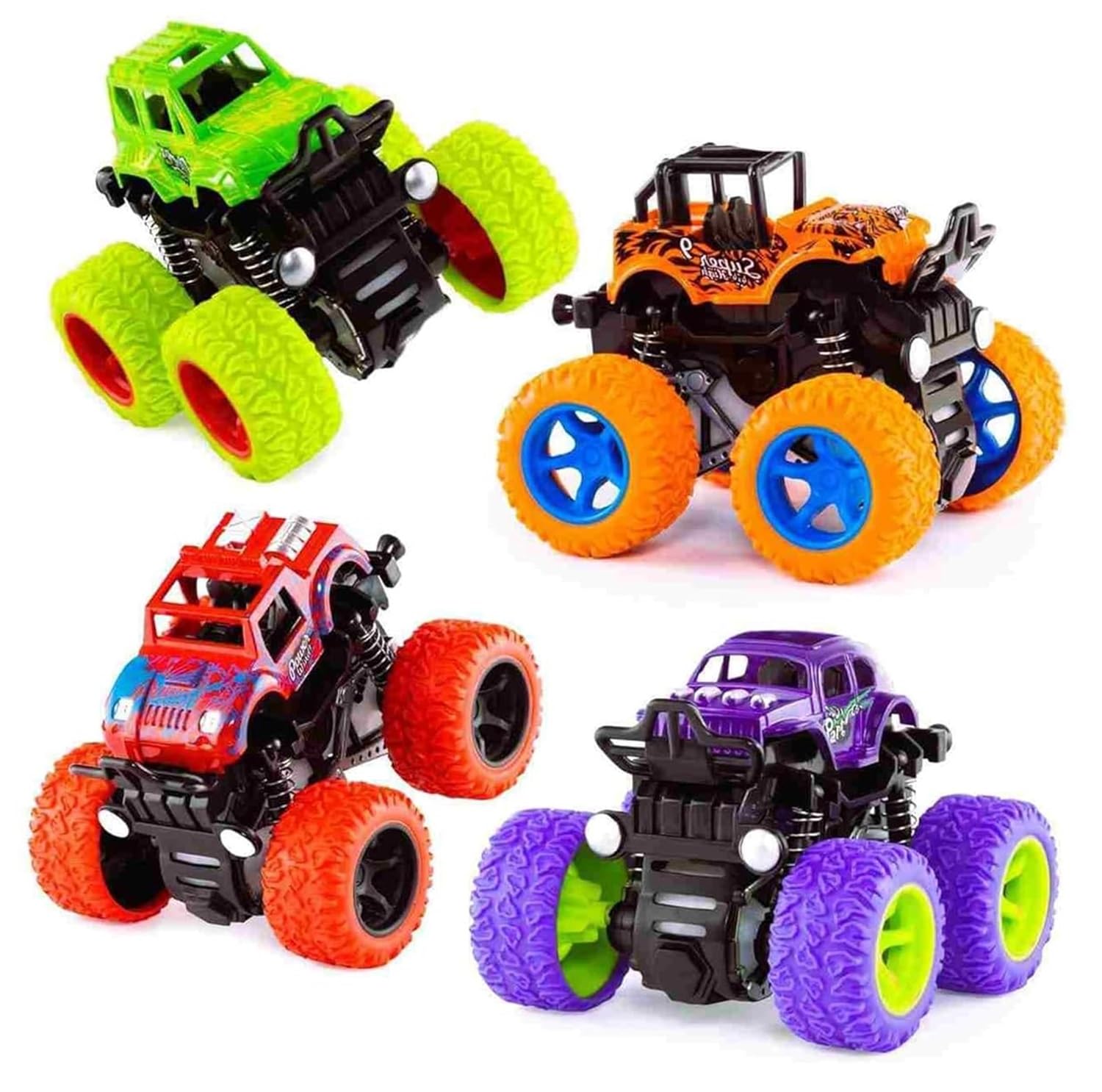 JUNIOR DREAM TOYZ Pack Of 3 Truck Toys, 360 ° Drift Stunt Truck Toy, 4X4 Stunt Monster Trucks For Kids | Push And Go Friction Powered Truck Cars Toy | For Boys 3 To 8 Years (3 Multicolors Mini Truck) (B0D54W8YFX) Amazon Price History, Amazon Price Tracker