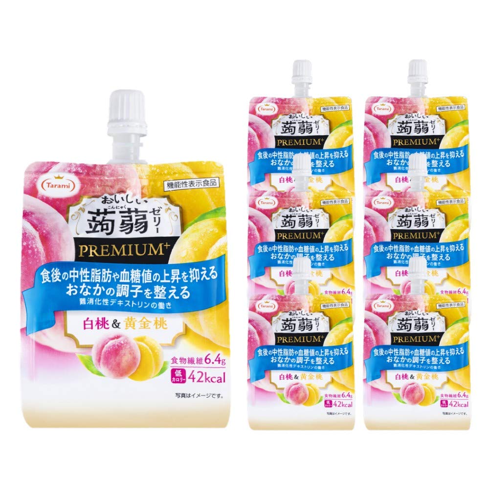 たらみ おいしい 蒟蒻ゼリー PREMIUM+ 白桃＆黄金桃 150g × 30…