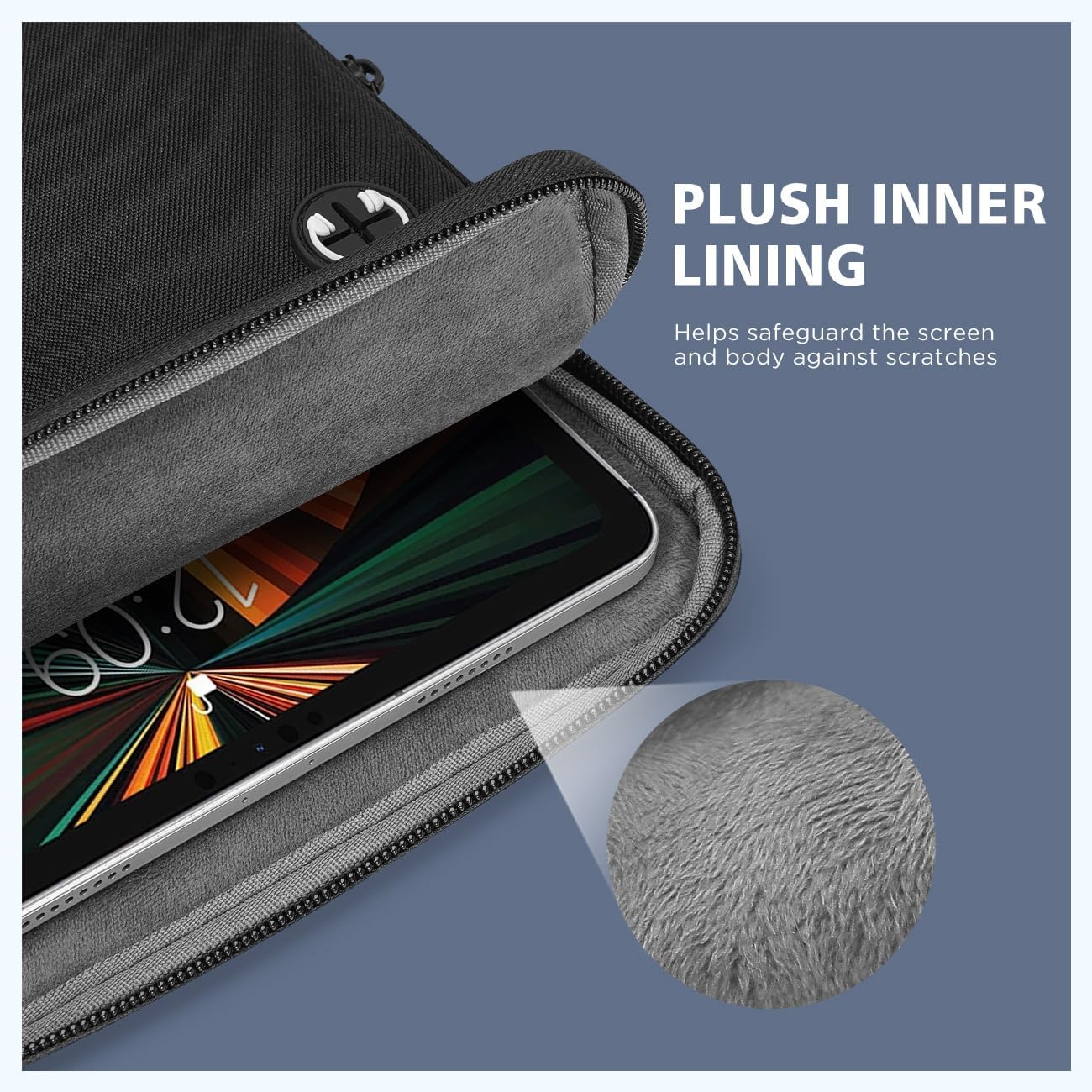 KIZUNA Tablet Sleeve Case 10 Inch Water Resistant Shoulder Messenger iPad Bag for 9.7" 10.5" 11" iPad Pro M2/10.9" iPad A14 Air 5/10.5" Surface Go 3/10.5" Samsung Galaxy Tab A S6/Huawei,Black - Image 3