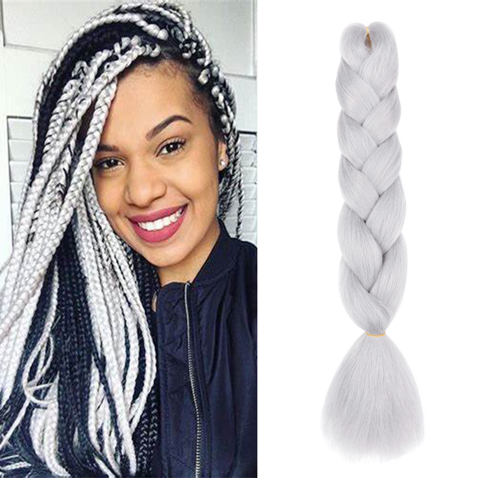 60cm Extensiones de Pelo Trenzas Africanas Castaño Oscuro Extensiones para Trenzas Africanas 1 pcs 100g Kanekalon Pelo para Trenzas Africanas Sintetico Extensiones de Trenzado Cabello Braiding — view 169