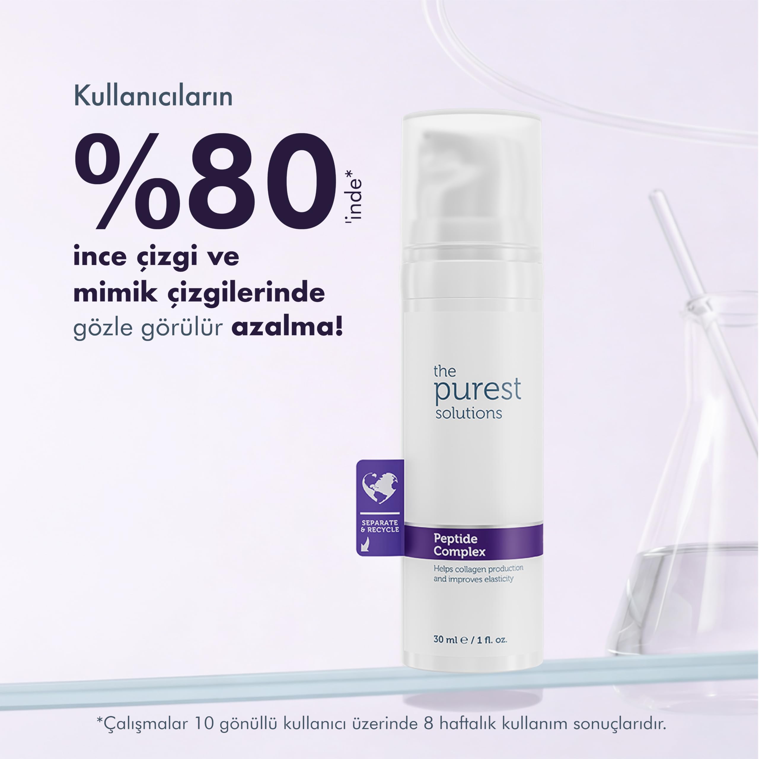 The Purest Solutions, Cilt Yenileyici ve Yaşlanma Karşıtı, Onarıcı Peptit Cilt Bakım Serumu 30 ml (Peptide Complex)