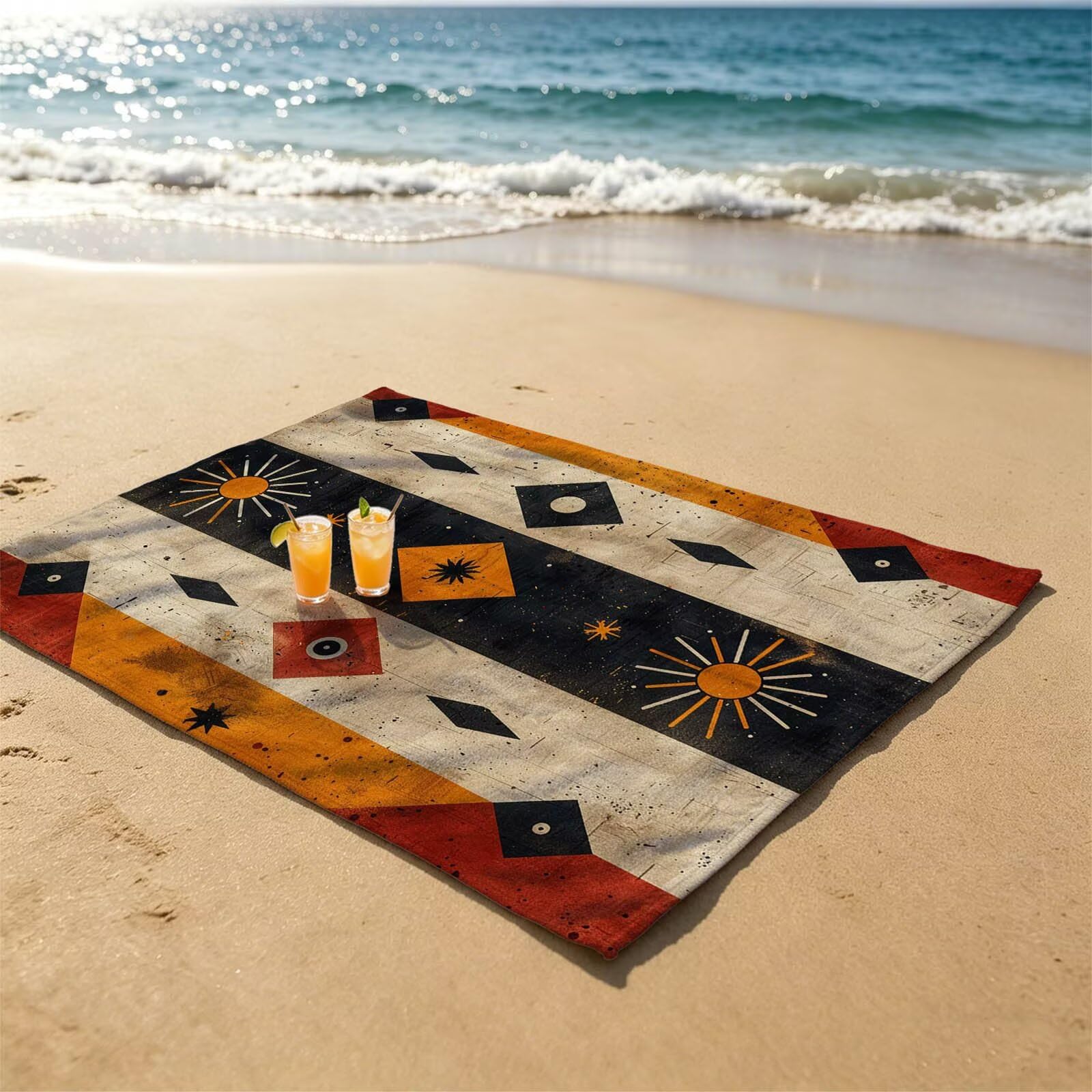Cuadrado Toalla Playa 160x220 Resistente a la Arena Secado rápido Ligero, Toalla Playa Grande 220 x 160cm Suave Cómodo como Gym Yoga Sauna Toallas Baño Grandes Travel Essentials Sencillez XTLS-2005