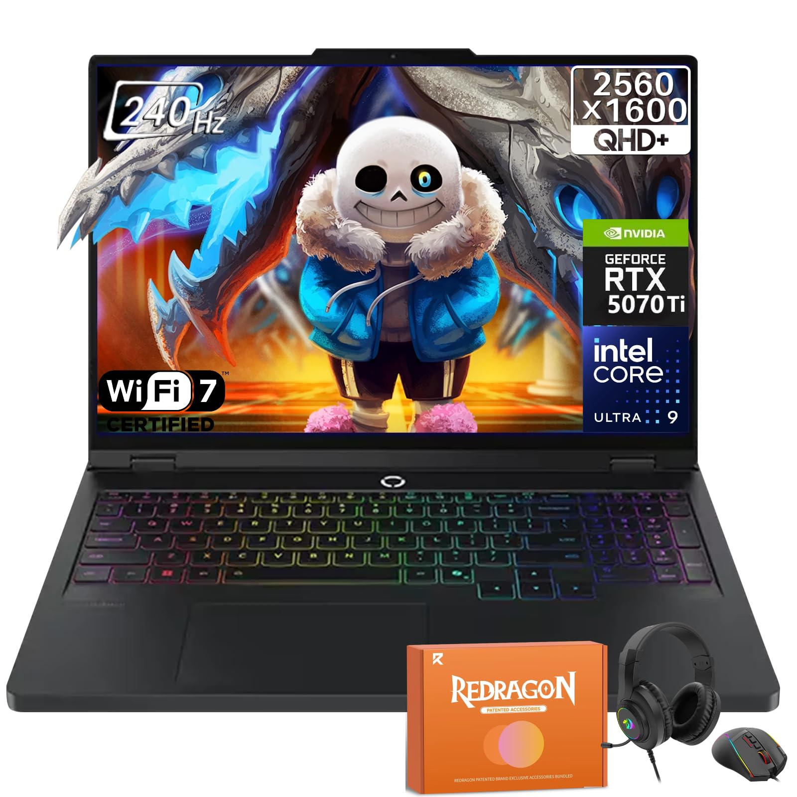 Lenovo Legion Pro 5i Gaming Laptop, 16" 2.5K 240Hz OLED Display, Intel Ultra 9 275HX, RTX 5070Ti 12GB GDRR7, 32 GB DDR5 5600MT/s, 1 TB SSD, Wi-Fi 7, Windows 11 Pro, W/REDRAGON Headphones and Mouse