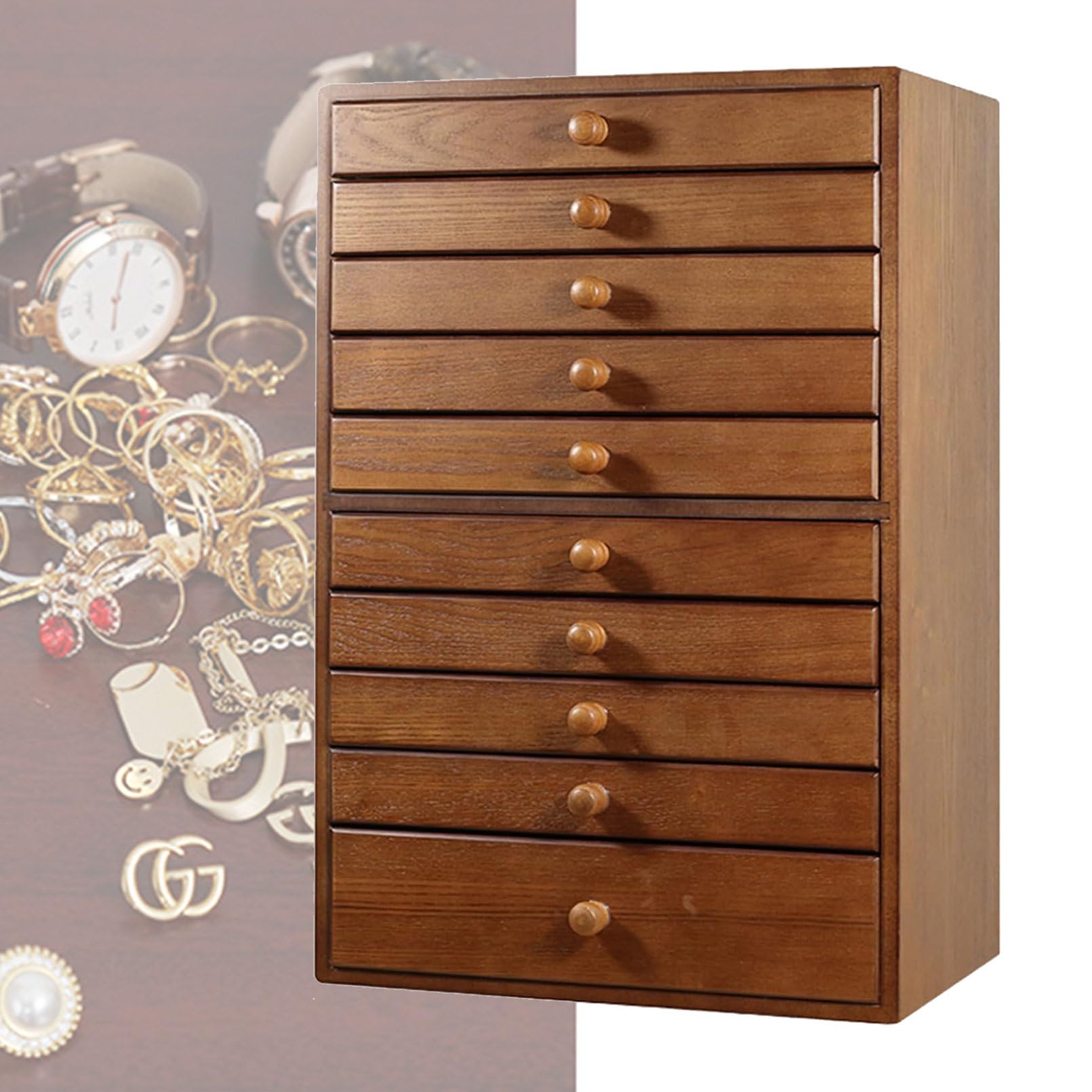 10 Layer Wooden Storage Jewelry Multi-layer Wooden Jewelry Box Jewelry Box Extra Large Jewelry Storage Box Gifts for