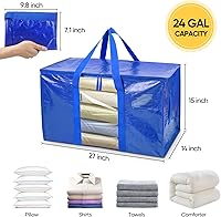 Vista 2 de BALEINE 2 unidades de bolsas de mudanza extragrandes con asas reforzadas, bolsas de almacenamiento resistentes para suministros de mudanza, camping