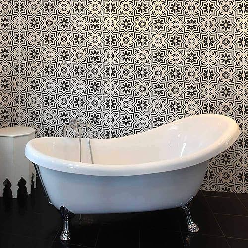 Miniatura 2 de Verona - Plantilla de azulejos para pintar pisos de azulejos, plantillas de azulejos reutilizables para pisos de linóleo y cemento, pinta tu viejo