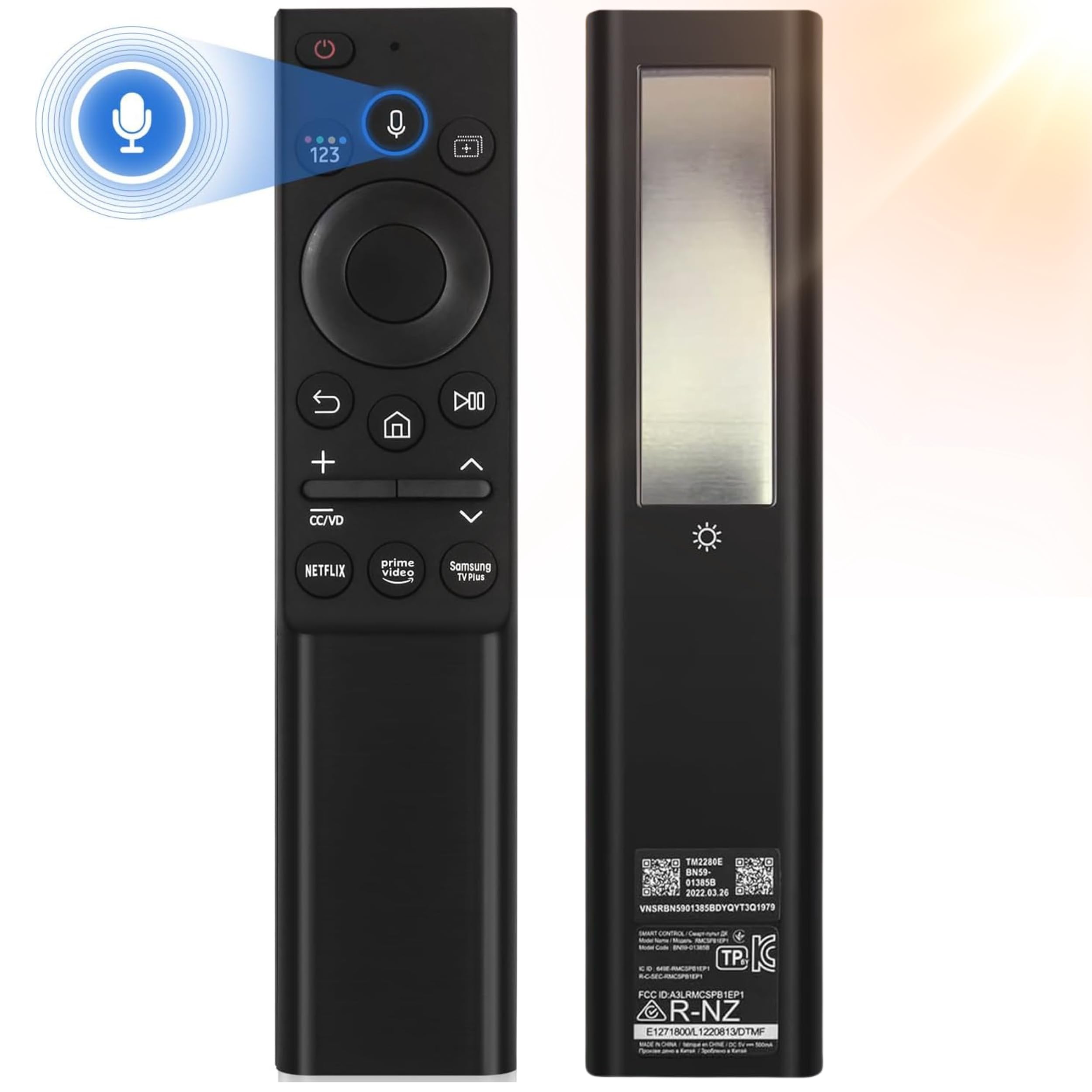 BN59-01357F BN59-01357A Solar Voice Remote Replacement for Samsung Smart TVs, Compatible with BN59-01330A, BN59-01266A, BN59-01298A, BN59-01312A,