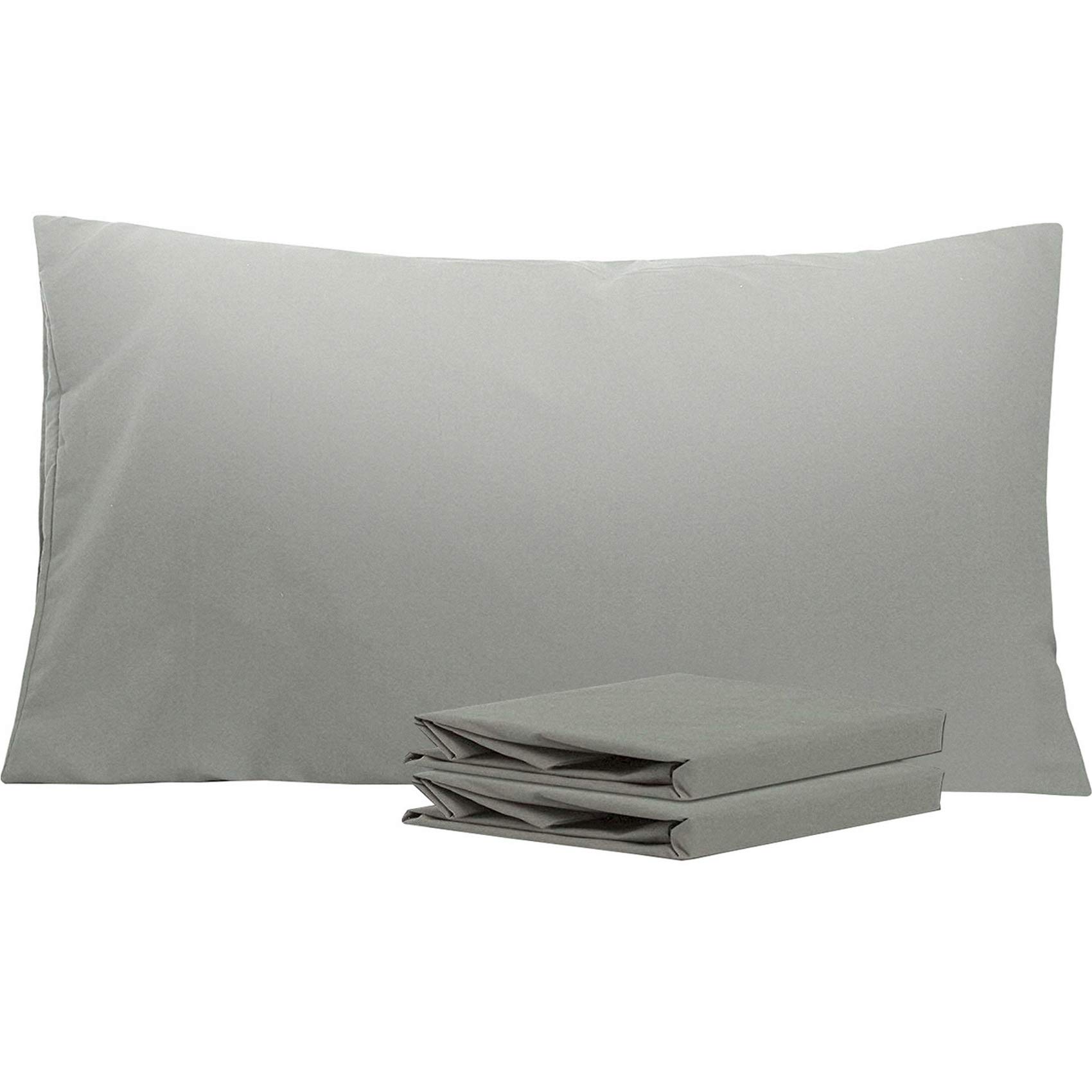NTBAY King Pillowcase Set - 2 Pack Brushed Microfiber 20x40 Pillowcases - Soft, Wrinkle-Free, Fade-Resistant, Stain-Resistant, Smoke Grey Pillowcases with Envelope Closure - 20x40 Inches, Smoke Grey
