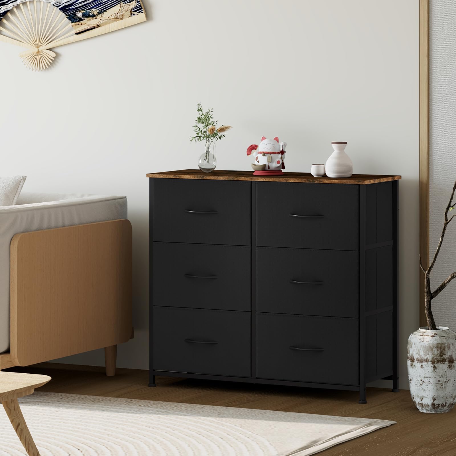 Amazon｜Somdot タンス チェスト 収納 引き出し 布製 洋服タンス