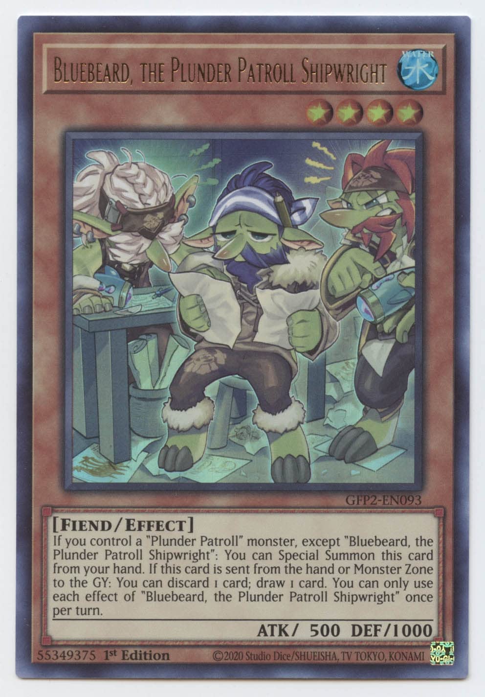 Bluebeard, The Plunder Patroll Shipwright - GFP2-EN093 - Ultra Rare - 1st Edition
