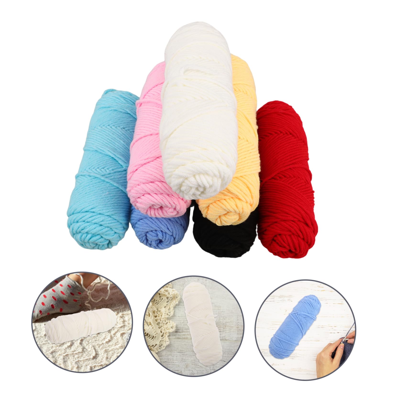 Yarn in Cotone 8 Capi, 7 Pezzi, Filato Morbido per Uncinetto