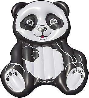 Swimline Inflatable Panda Pool Float, Black/White, 71