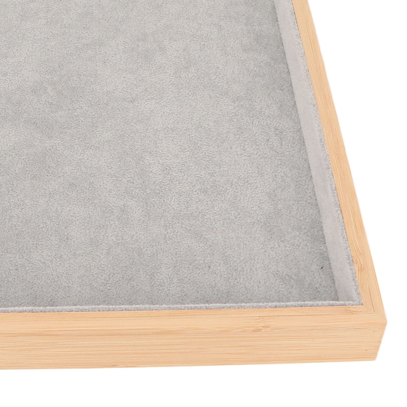 Organizator na Biżuterię, Drewniana Taca Flanelowa, Szary, Elegancki Styl, dla Odpowiedniego Porządkowania, Perfekcyjnie dla Kobiet, Dla Różnorodnych Rodzin i Właścicieli Salonów