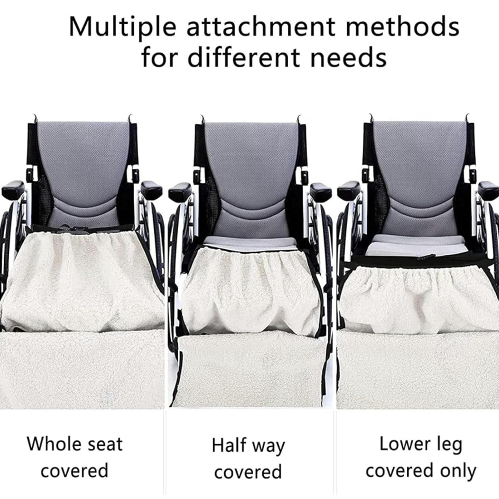 Manta Térmica Para Silla De Ruedas, Protector De Pies Para Piernas Con Forro Polar De Felpa A Prueba De Viento De Invierno, Funda Calentadora Para Silla De Ruedas Diseño Amplio Cierre Trasero Elásti