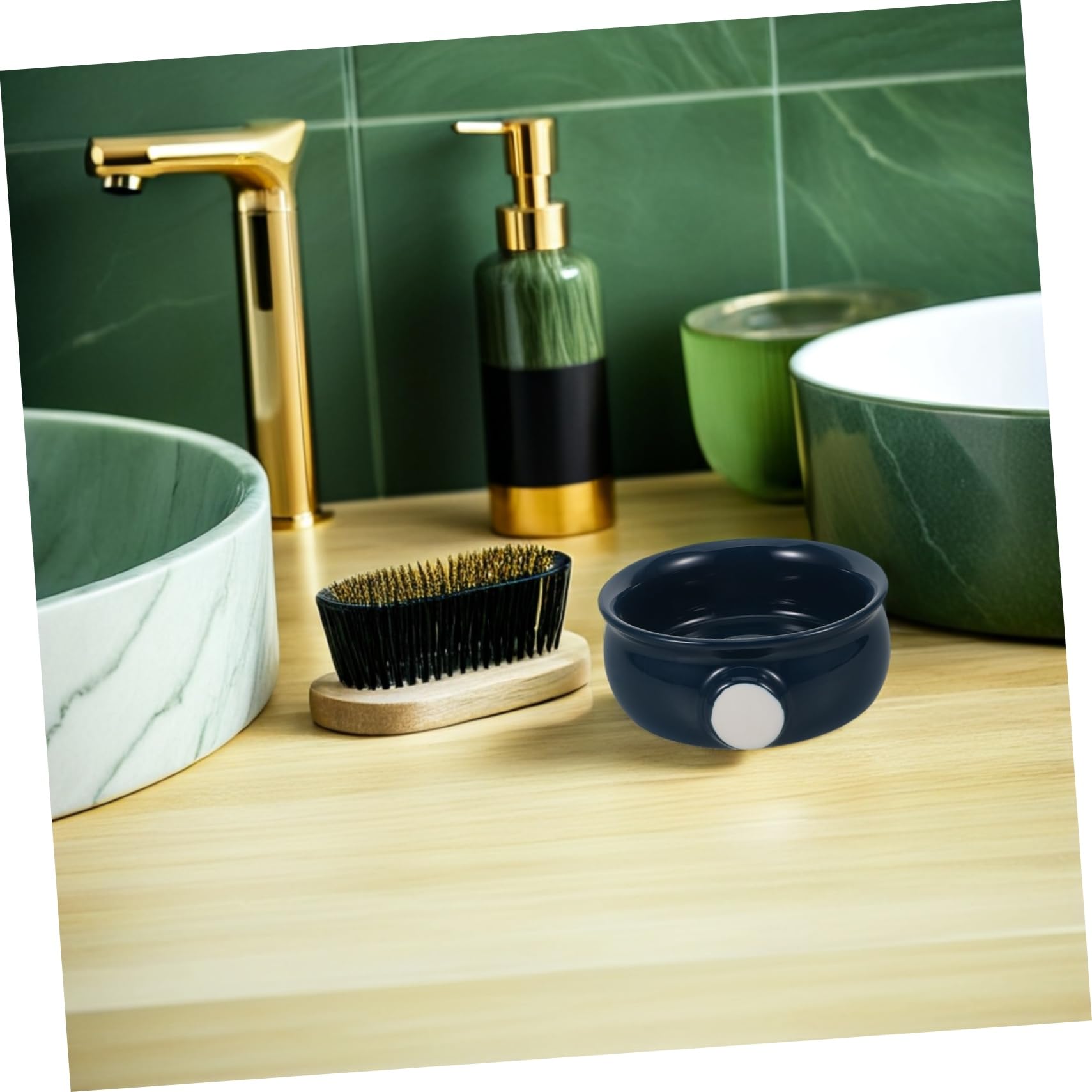 Beaupretty Ciotola da Barba in Materiale Ceramico Testurizzato a Spirale per Rasatura Bagnata e Viaggio