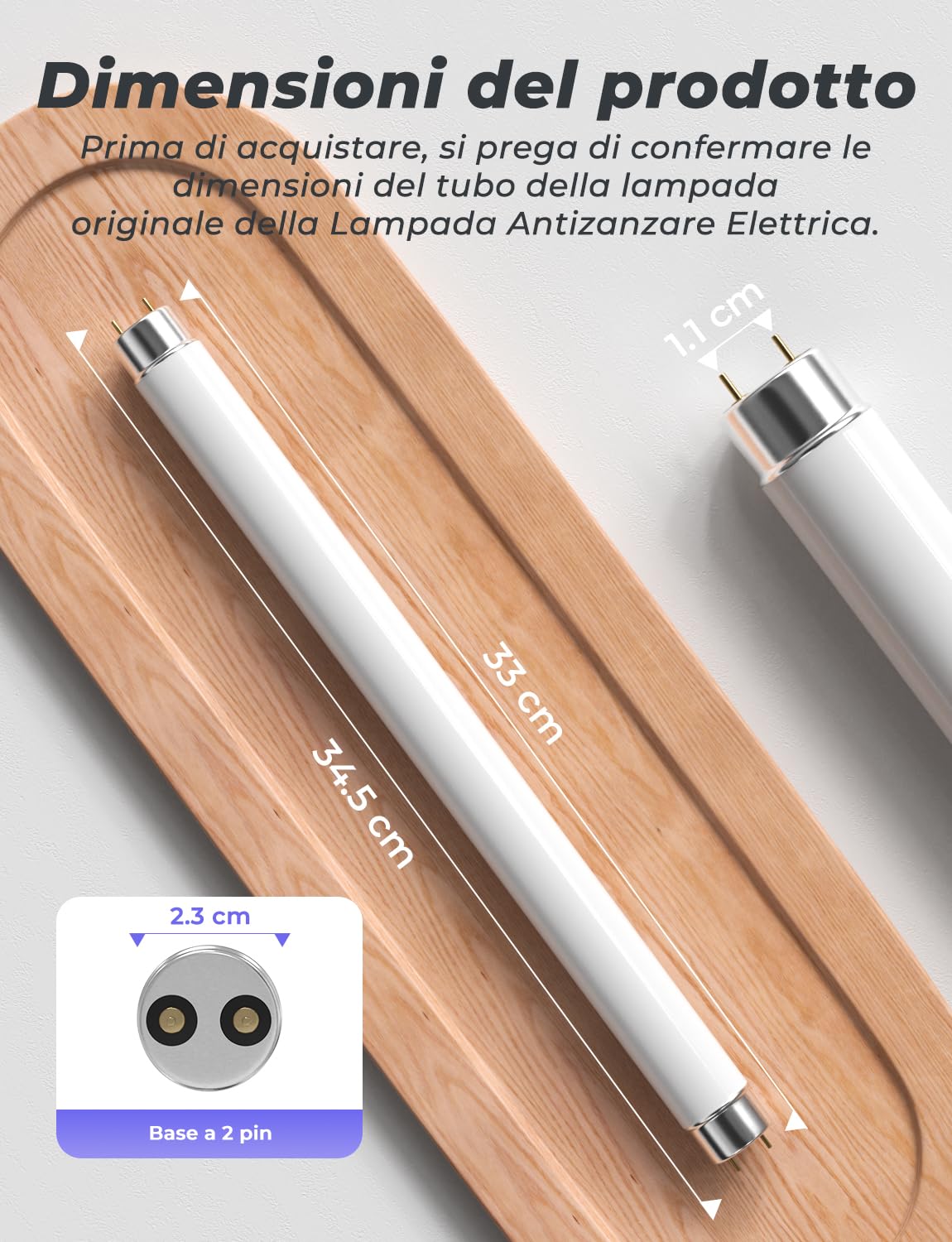 YISSVIC 4 Pezzi Lampada UV di Ricambio T8 per Lampada Antizanzare Elettrica da 20 W