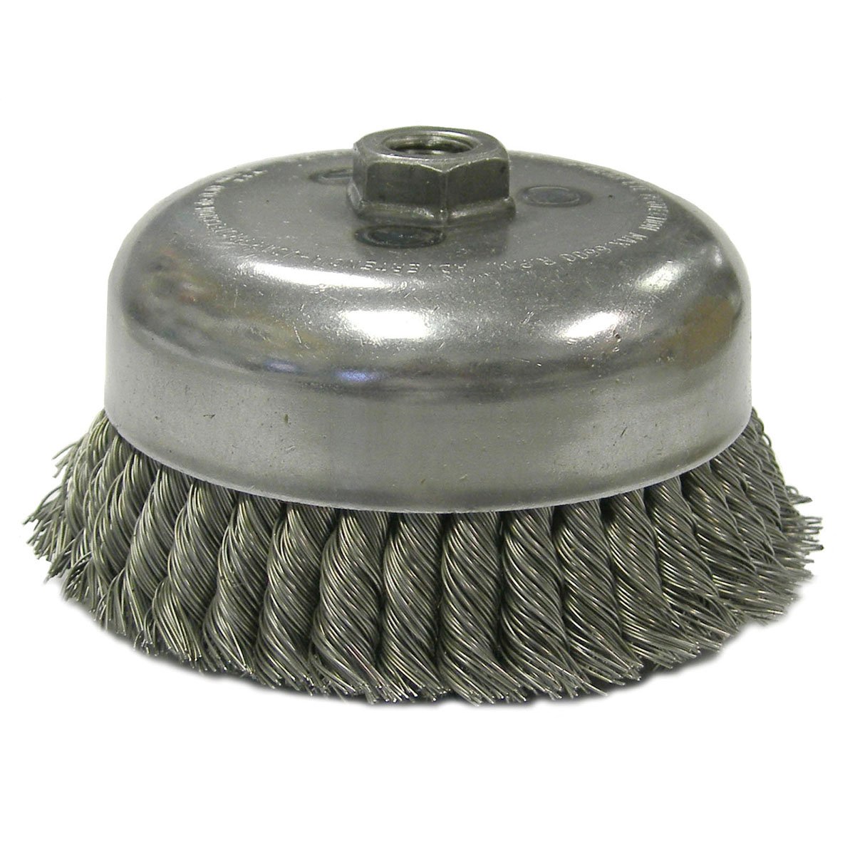 Weiler 12926 - Cepillo de doble fila de alambre de alambre de alambre de acero de .035 pulgadas, tuerca UNC de 5/8"-11