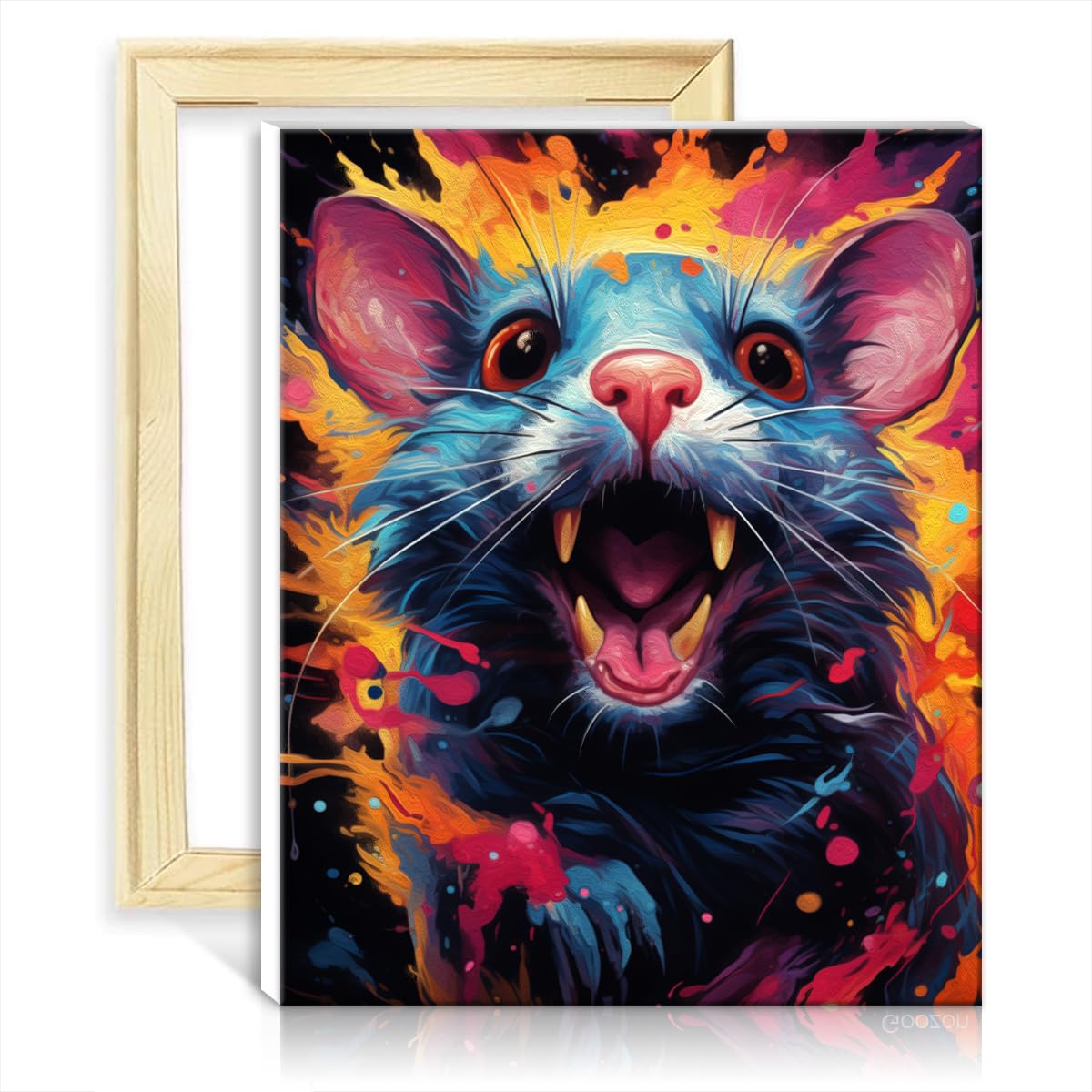 TANGFEIY Paint by Number Paintting Painting Mouse Adults Beginner Kits Home Home Decor with Brushes and Acrylic Pigment on Canvas Wall Decor Gifts with Frame(30x40cm)