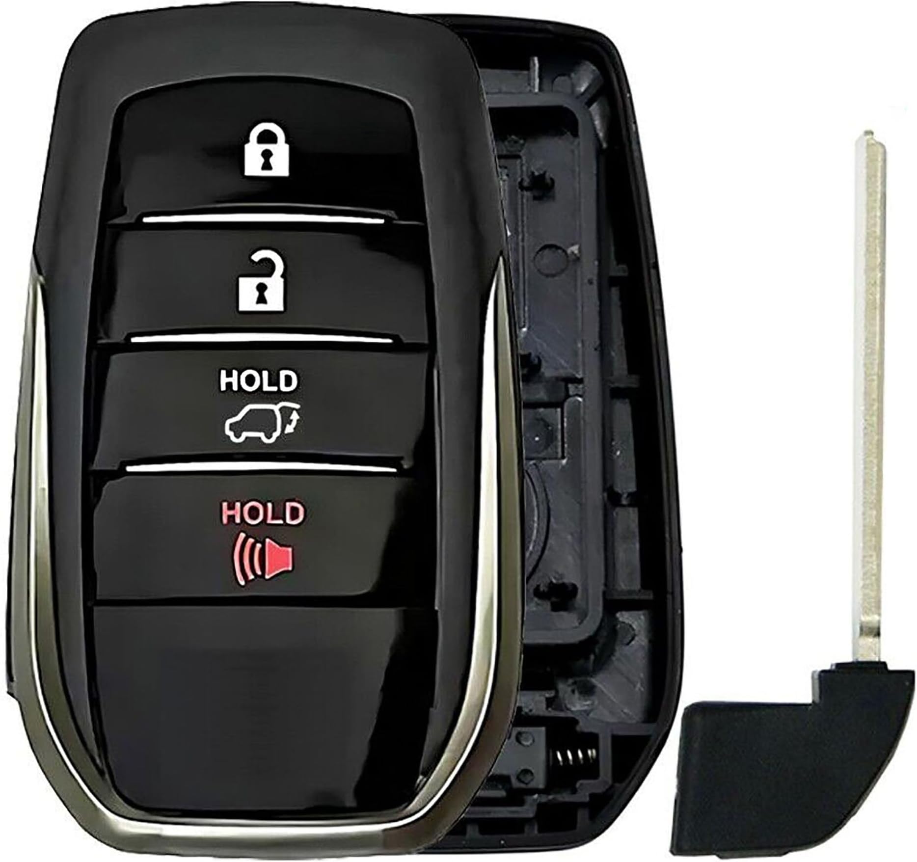 1x New Quality Replacement Key Fob Shell / CASE Compatible with & Fit for 2018-2021 Toyota Landcruiser - MPN HYQ14FBA-N-08 (NO Electronics or Chip Inside)
