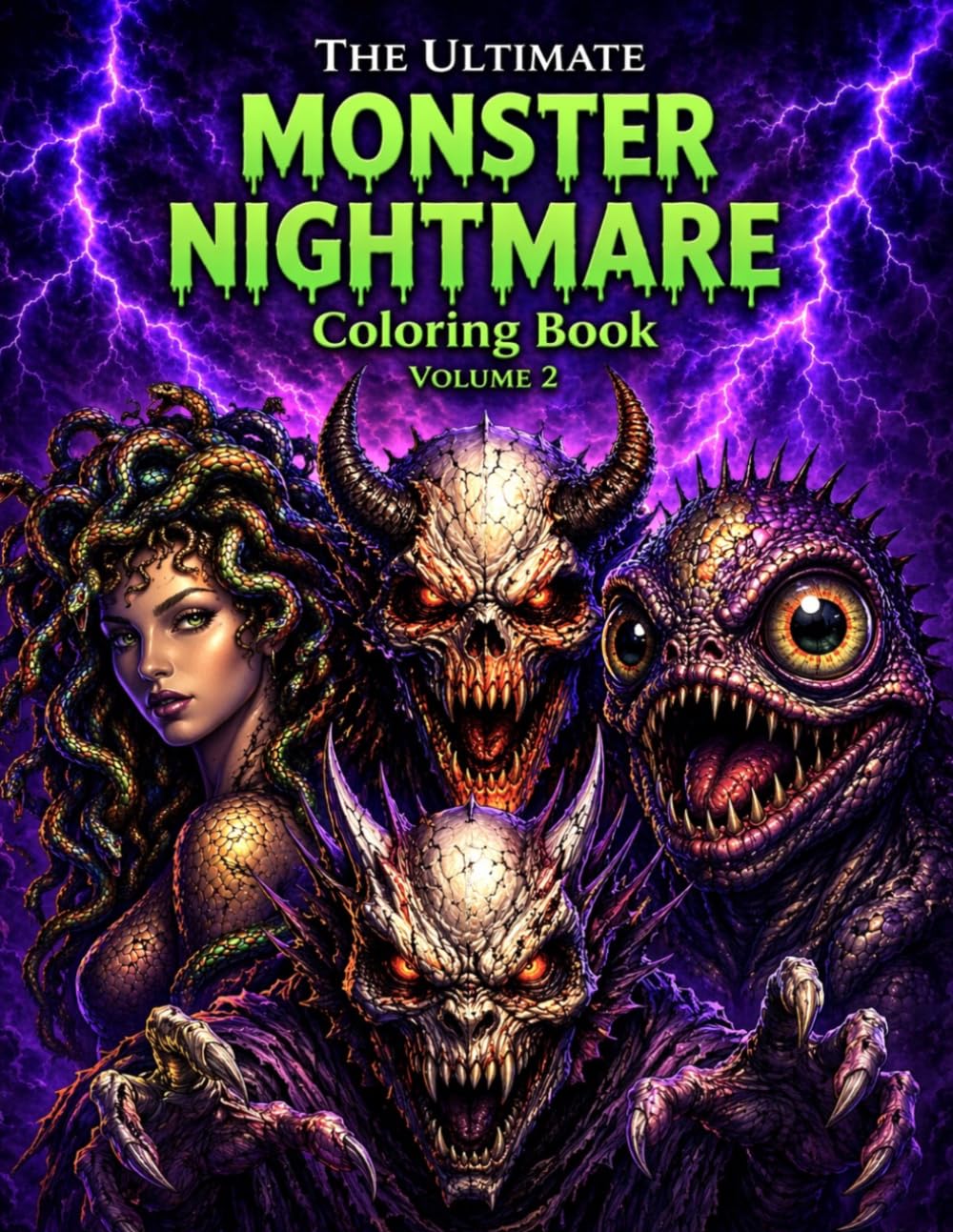 The Ultimate Monster Nightmare Coloring Book Volume 2: Dark Fantasy Horror Coloring Book for Adults | Creepy Monsters, Demons & Detailed Gothic Designs (The Ultimate Teen & Adult Coloring Series)
