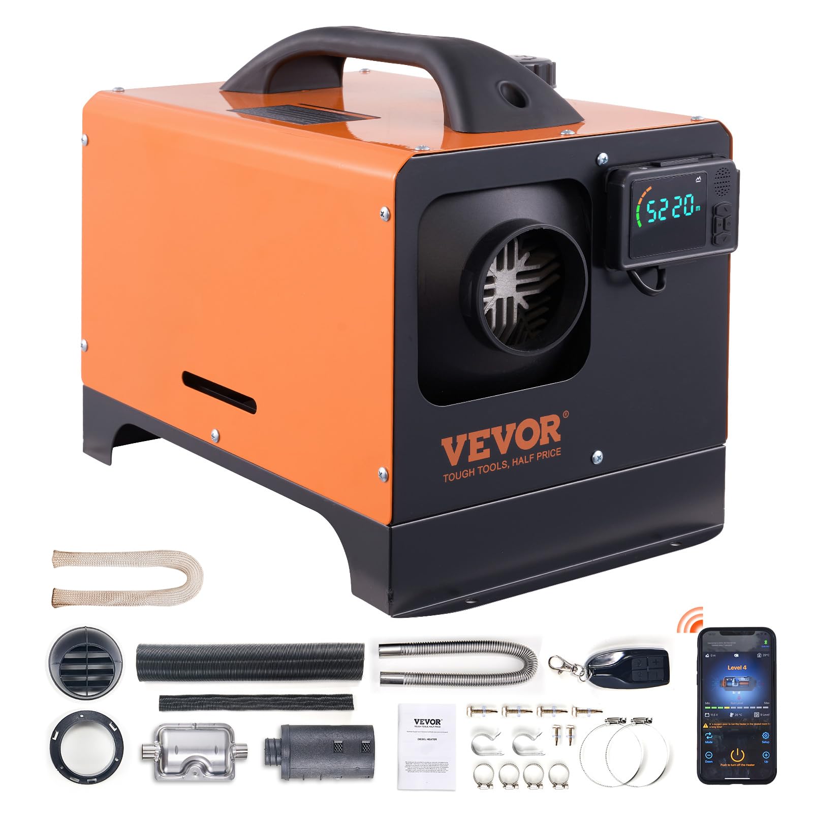 VEVOR 8KW Diesel Heater - Altitude Adjustable, App Control
