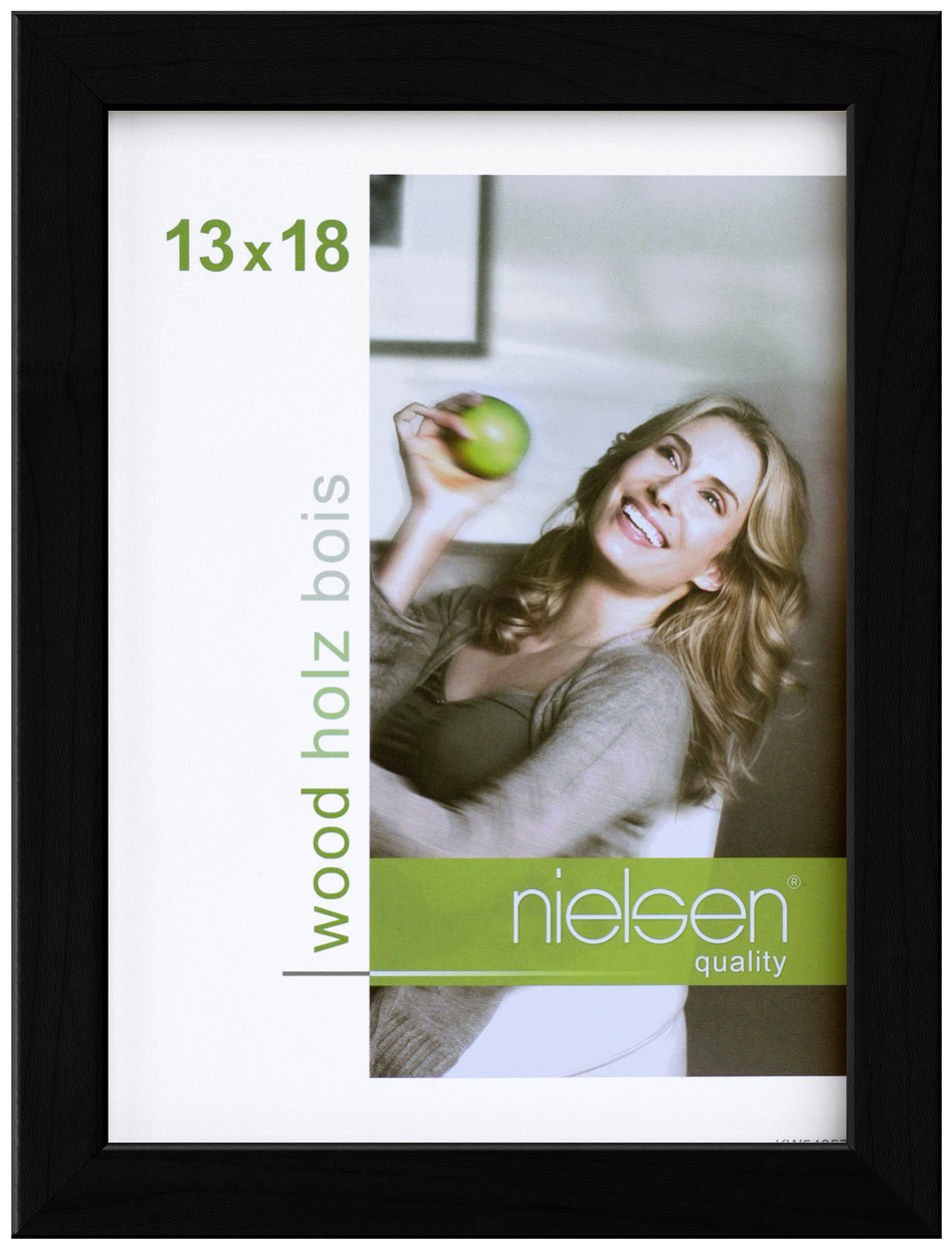 Nielsen Black Quadrum Wooden Picture Frame - A3, 29.7X42cm - With Float Glass And Easy Push-Turn Clips - For Photos And Art