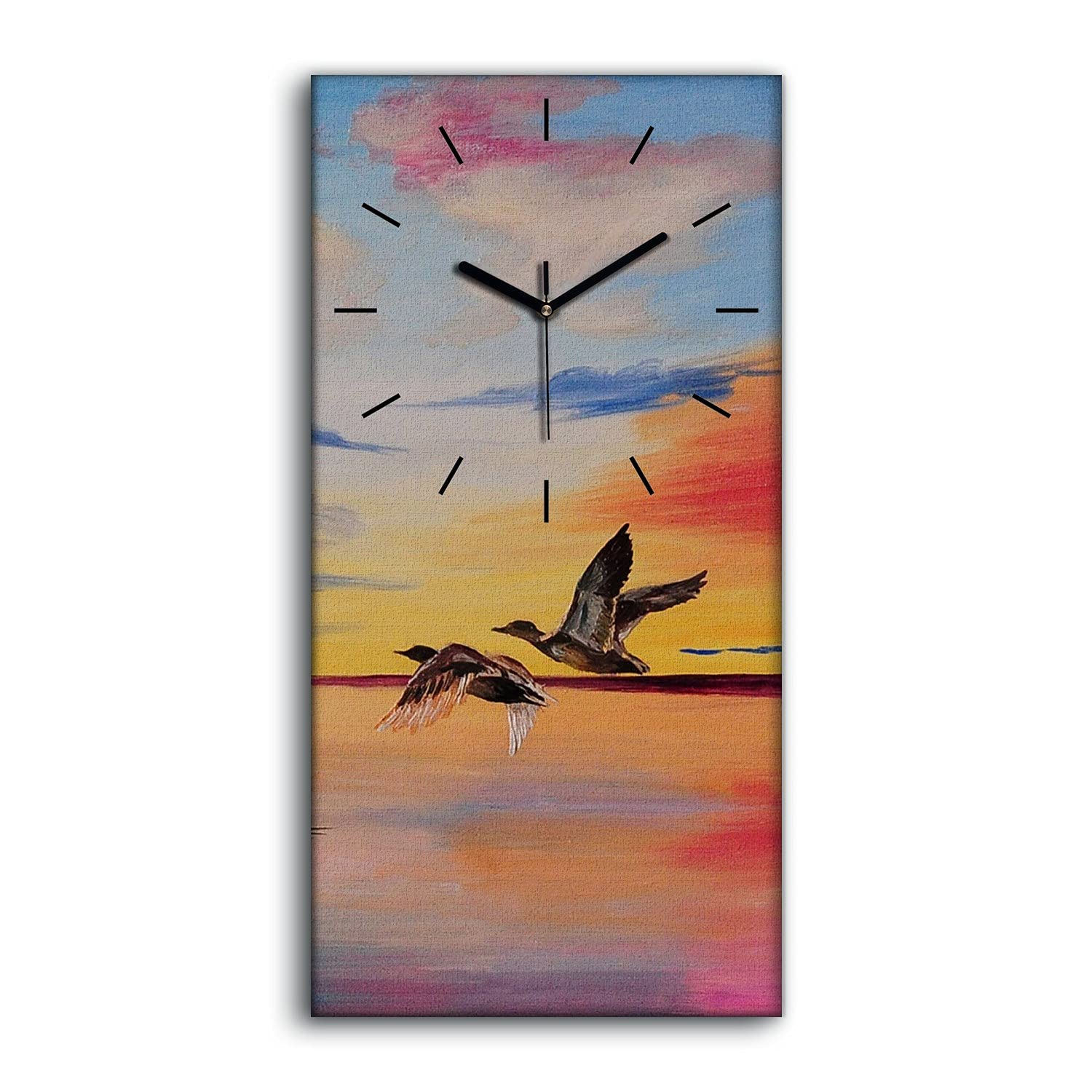 Horloge sur Toile Ne Pas Tic Tac Silencieuse Grand Format Paysage Sunset