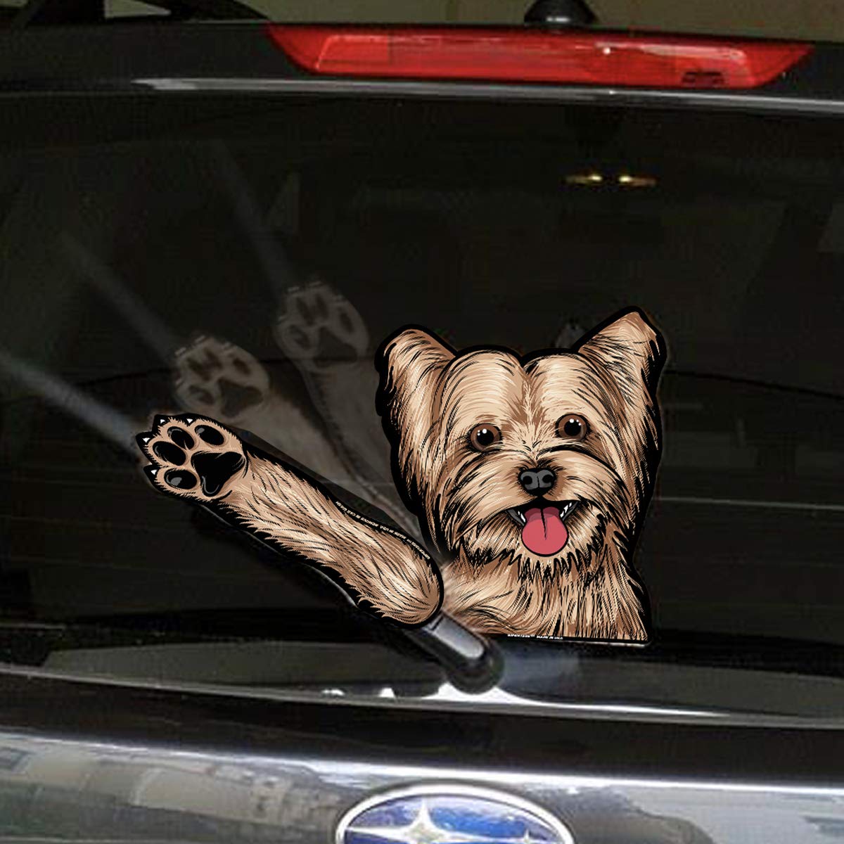 Pugly Rescue Dog WiperTag With Decal - Fun Car Window Accessory For Pet Lovers