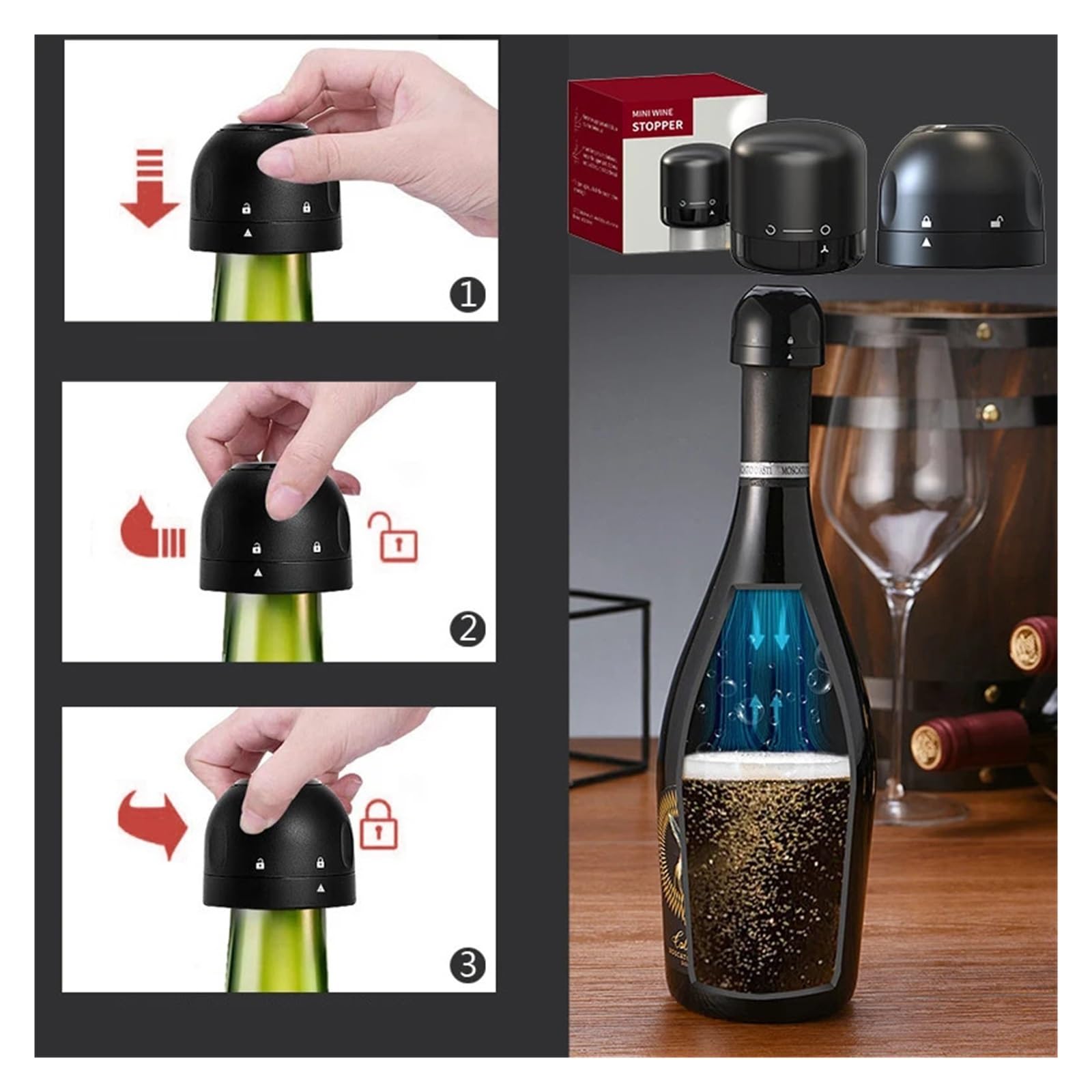 Amazon.co.jp: 2 個バーワインボトルストッパーワインボトルプラグ