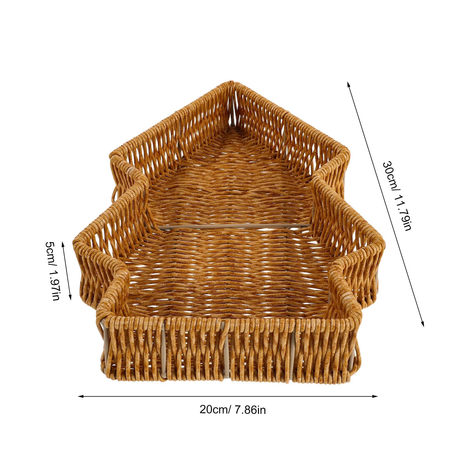 2 Pezzi Cesto per Pane Intrecciato in Vimini a Forma di Country, Leggero e Sicuro per Alimenti, per Feste e Eventi in Farmhouse