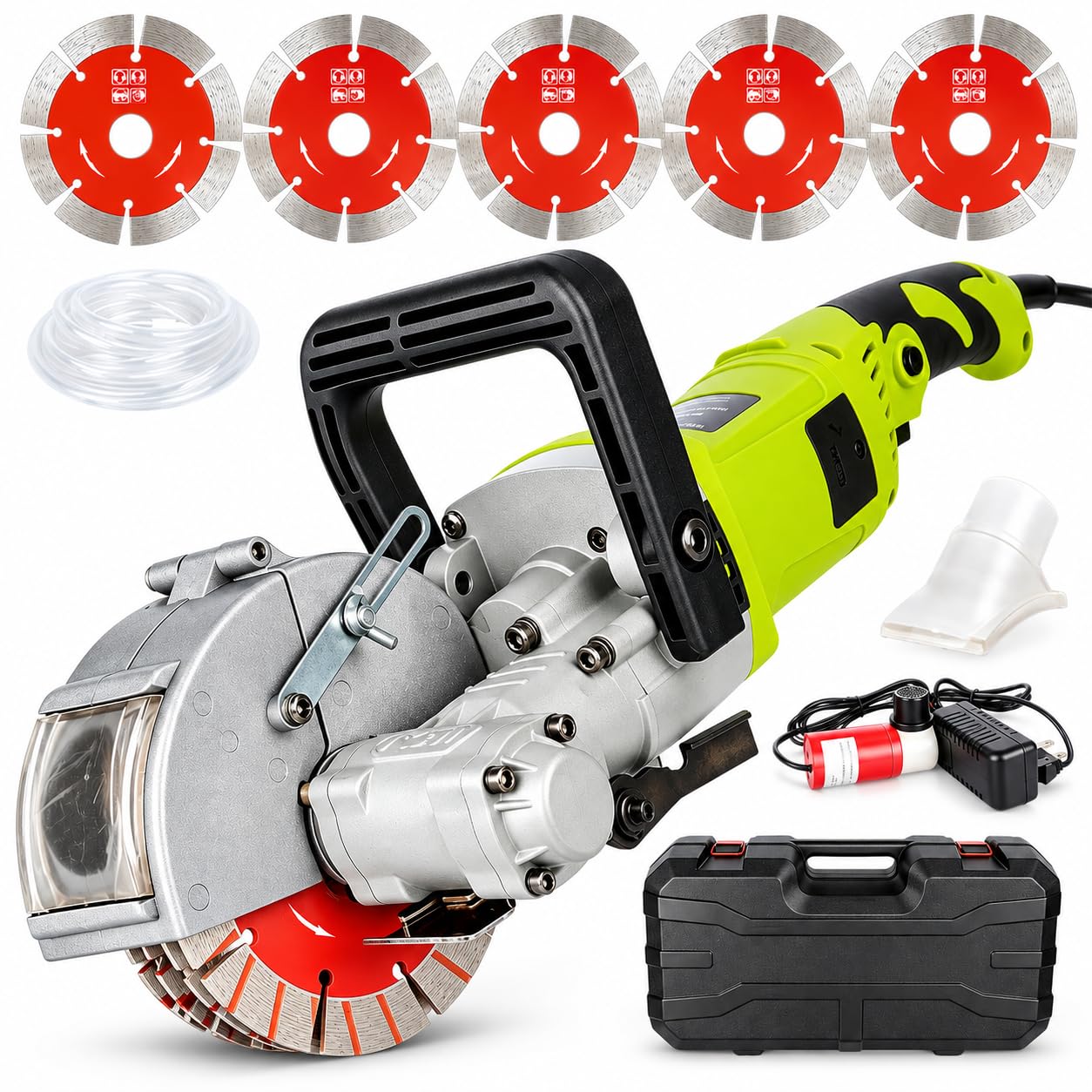 Bruzdownica 4000 W, frezarka szczelinowa z tarczami tnącymi 125 mm i pompą