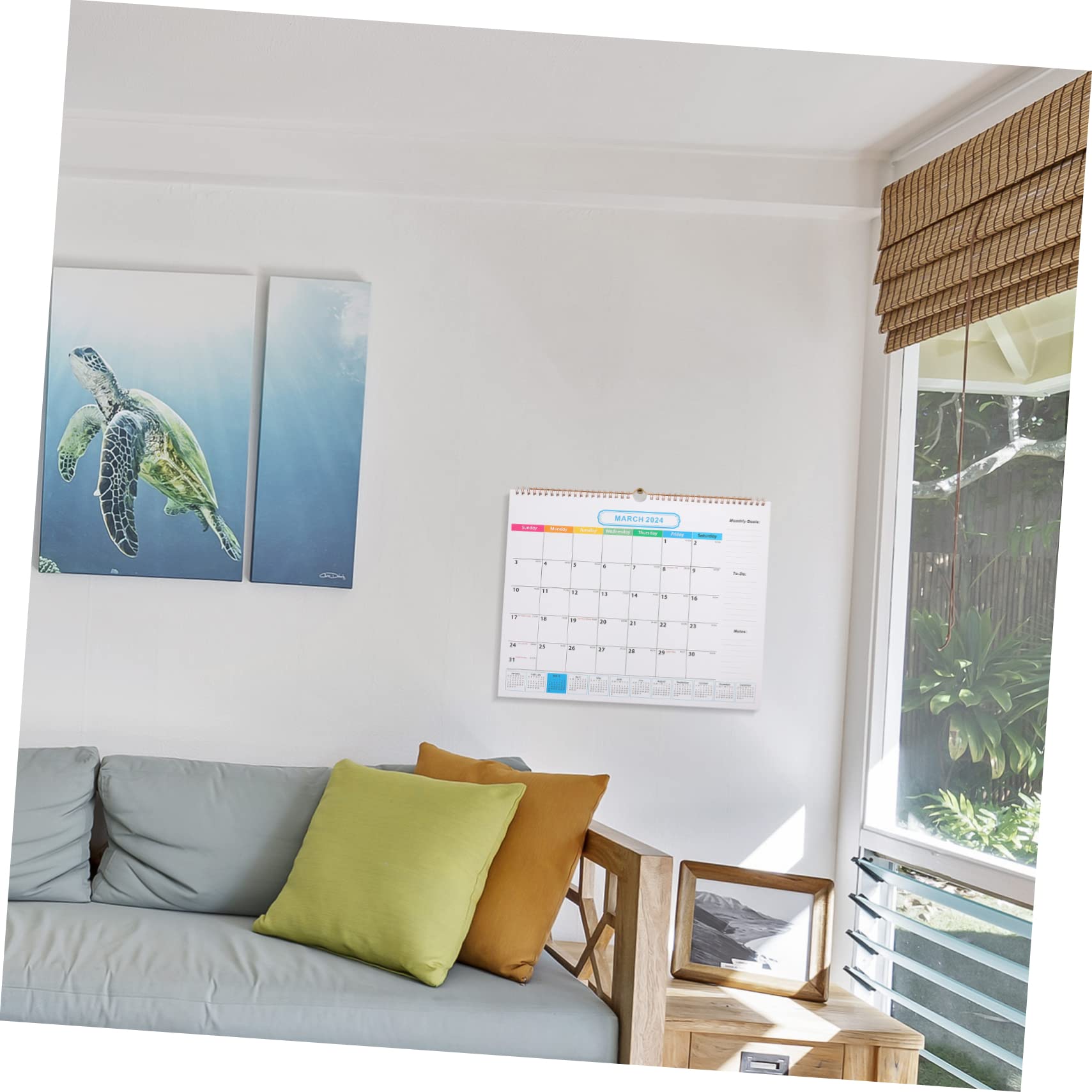 VILLCASE 2piezas Calendario De Pared Mensual Desgarrable Espacio Para Anotaciones Para Hogar y Oficina Calendario Colgante Diseño Creativo y Práctico