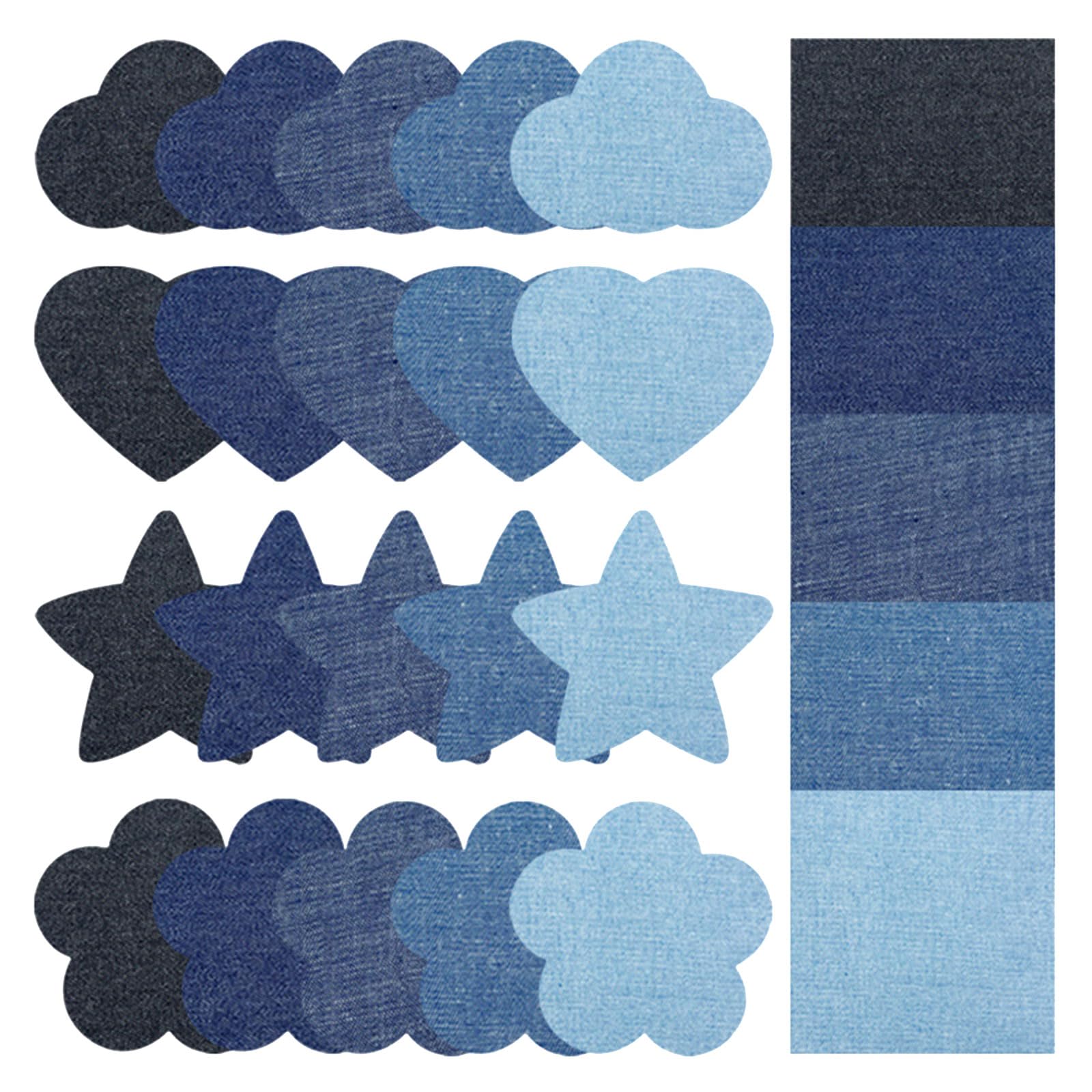 CUNZJIA 25Pcs Jeans 5 Color Iron on Inside & Outside Strongest Adhesive for Jeans Repair Clothes Decorating 75mm
