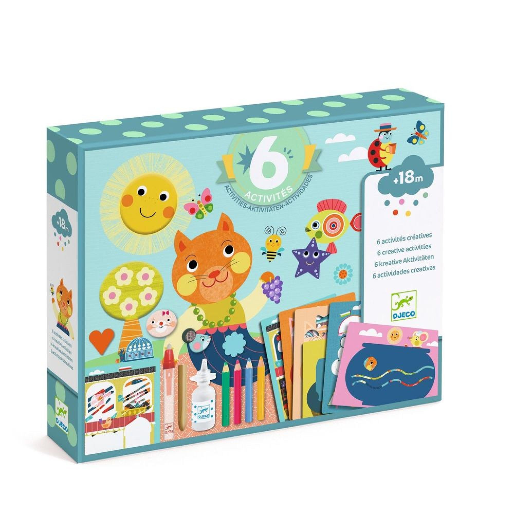 Juego de 6 actividades creativas para niños El gato y sus amigos - Djeco