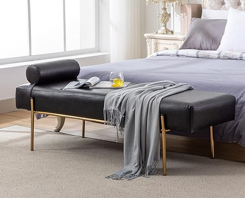 QUINJAY Banco de almacenamiento para dormitorio, extremo de la cama, banco otomano tapizado esponjoso, otomano de almacenamiento de sherpa enrollado QUINJAY Banco de almacenamiento para dormitorio, extremo de la cama, banco otomano tapizado esponjoso, otomano de almacenamiento de sherpa enrollado