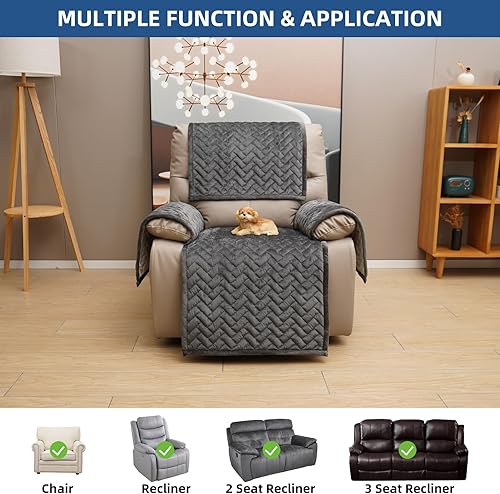 Miniatura 2 de Eismodra Fundas para sillas reclinables, fundas reclinables que se mantienen en su lugar, funda reclinable lavable para sofá reclinable grande de 3
