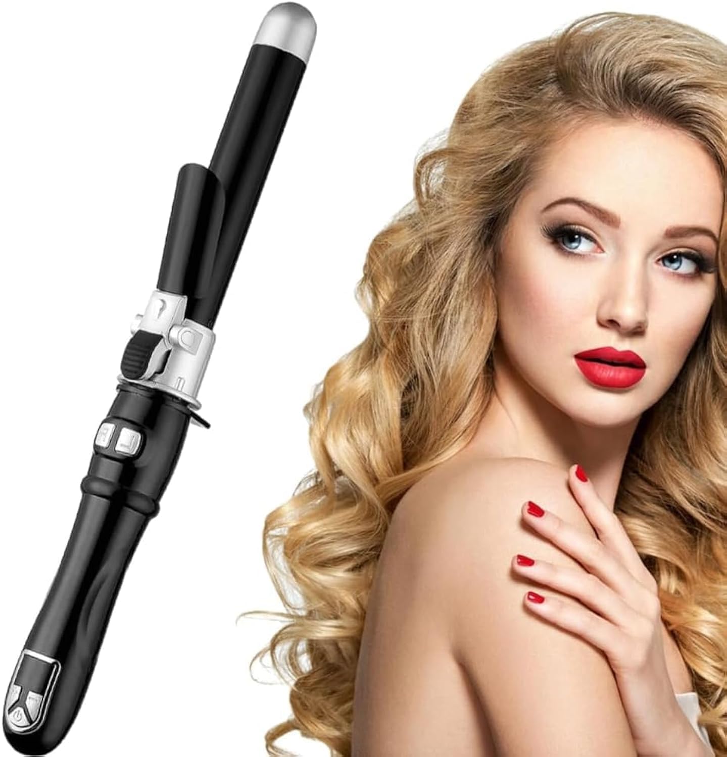Dsocool Automatic Curling Wand Rotating Curling Iron, Professional 28mm/1.1 Inch Hair Curler Hair Styling Irons Fast Heating Wand for Medium/Long Hair, 2024 Newest (Black)