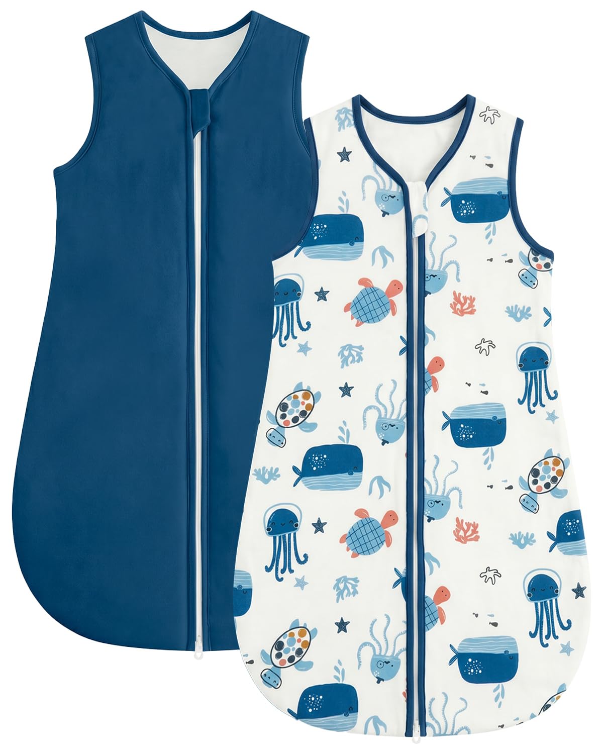 JiAmy 1.5 TOG Baby Sleeping Bag Cotton Sleep Sack Blue 0-6 Months