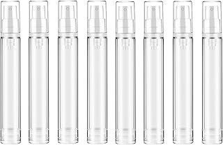 RemeeHi 真空ボトル 10ml 15ml 8個入り ポンプボトル 透明真空乳剤ボトル ポンプタイプ エアレス プッシュボトル 旅行ボトル (15ml 8本セット)