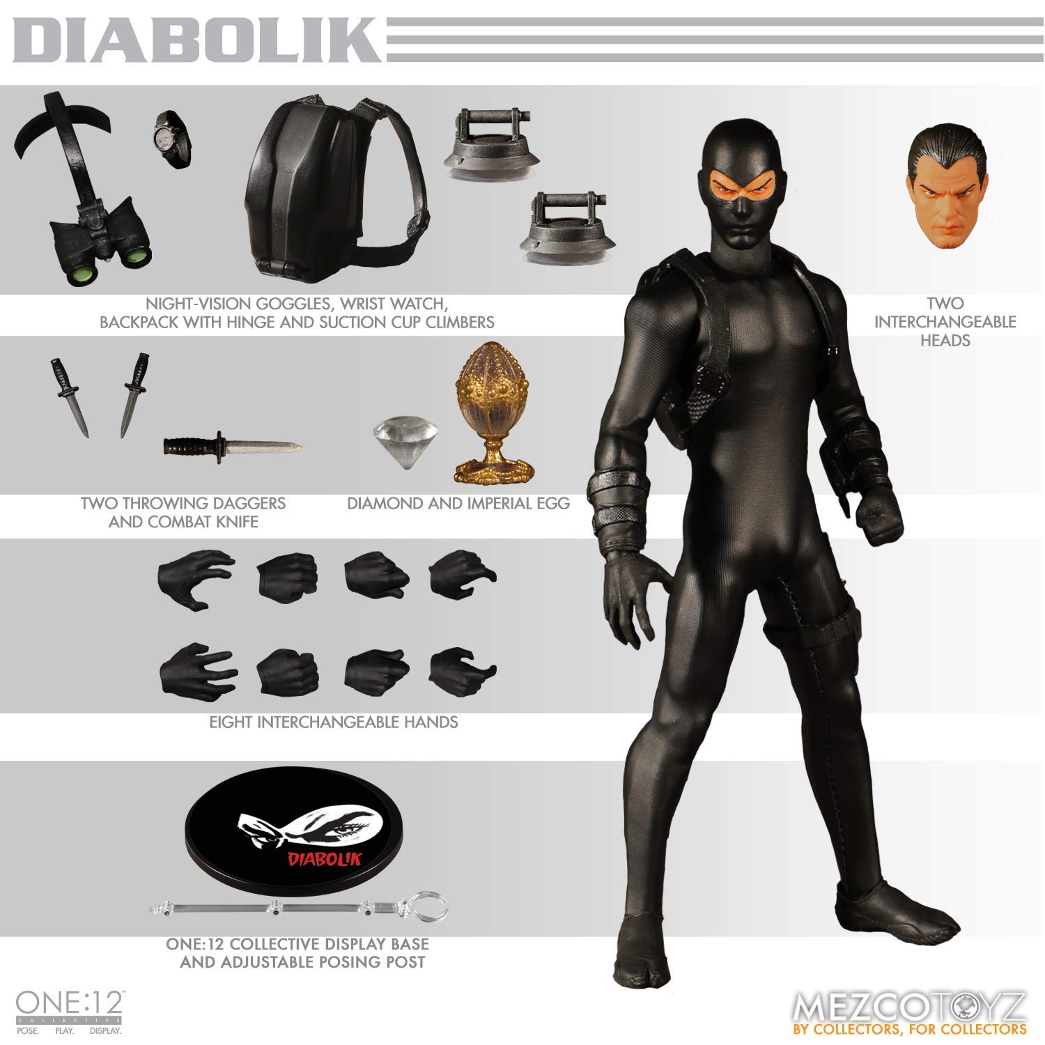 Amazon.com: Mezco One: 12 Collective: Diabolik Action Figure