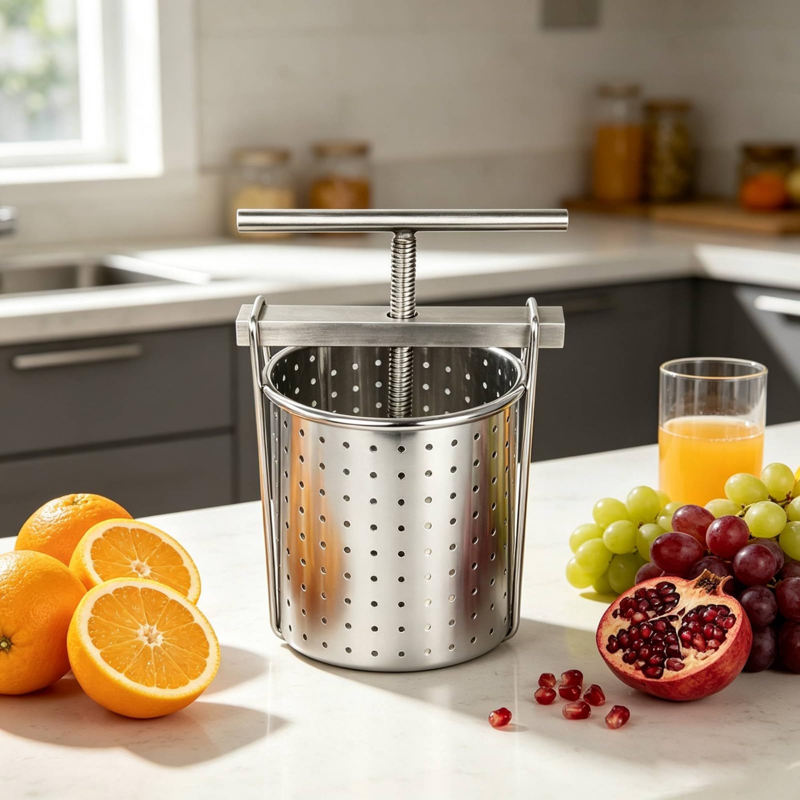Torchio in Acciaio Inox Durevole Torchio Manuale Robusta Spremiagrumi per Appassionati di Cucina, Ristoratori, Ristorante, Bar