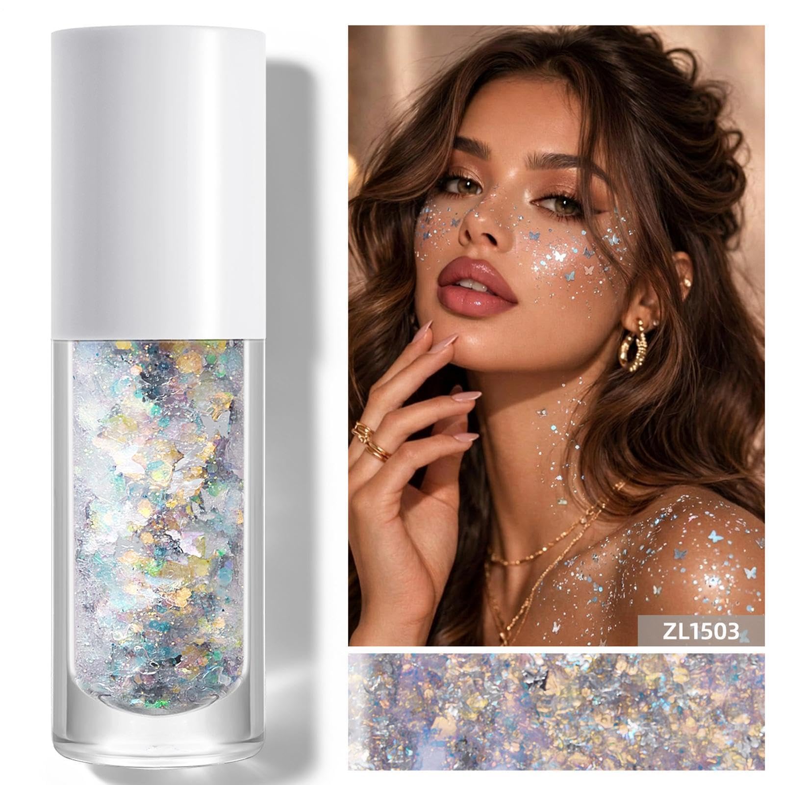 Gel Glitter Per Il Viso Brillantini Luccicanti Scintillanti E Bagliori | Gel Glitter Per Viso E Corpo per Bambini e Ragazze Donne Uomini di Calcio Compleanno Parata Concerto Festival Sfil