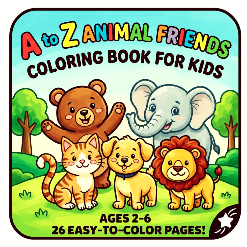 A to Z Animal Friends Coloring Book For Kids