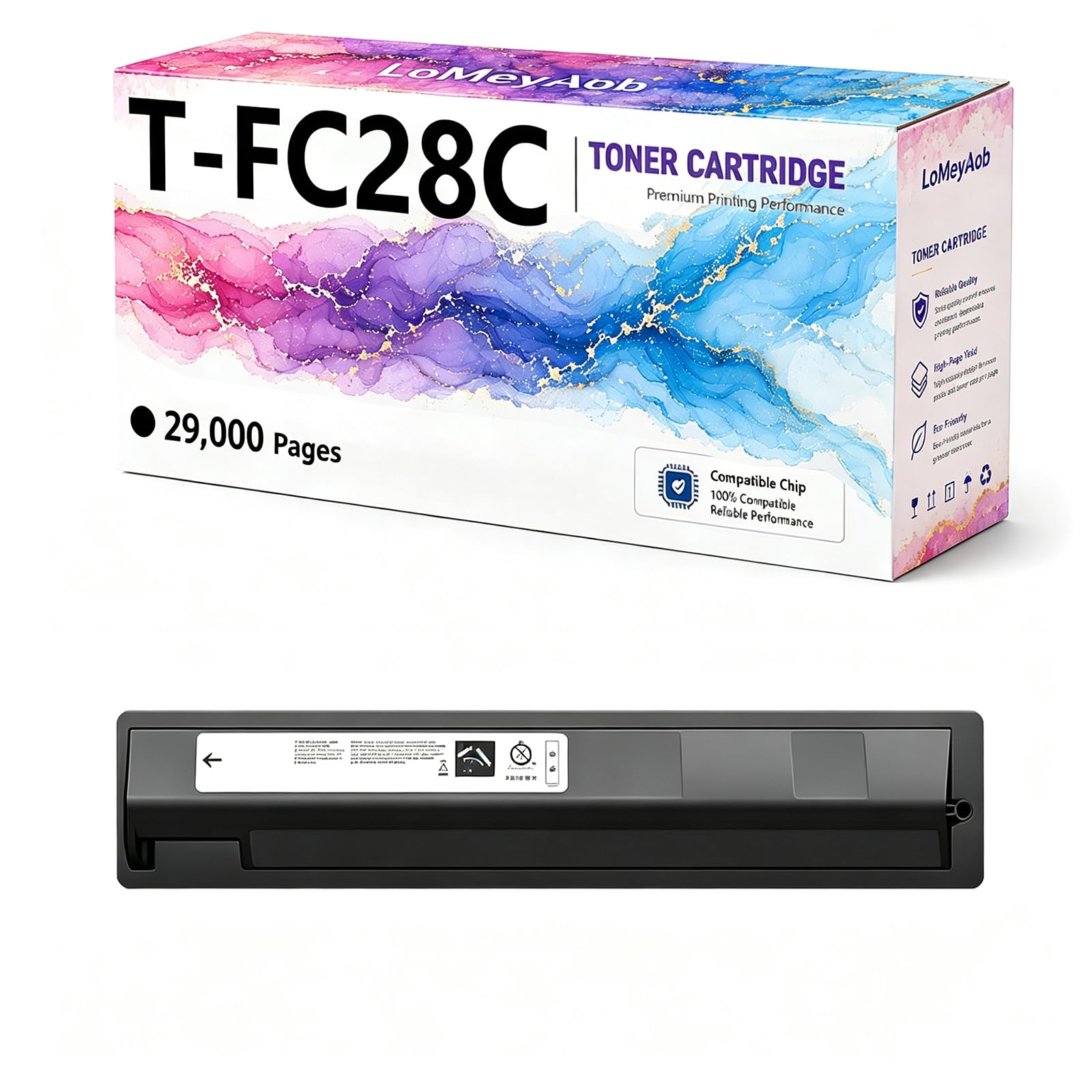 Cartuccia di toner T-FC28C, Sostituzione ad alta resa per la stampante Toshiba LaserJet 3530C 2820C 3520C 4520C 2830C, Colori ricchi, Stampe ad alta velocità, Immagine precisa,Black