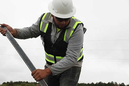 Miniatura 5 de Pyramex Ridgeline - Casco duro de ala completa con trinquete de 4 puntos, patrón de grafito blanco mate
